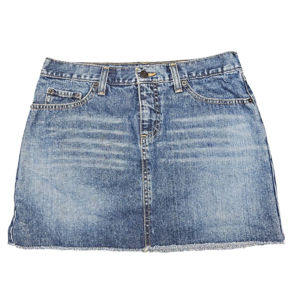 AMERICAN EAGLE DENIM MINI SKIRT – SIZE 12 – BLUE MEDIUM WASH – 100% COTTON